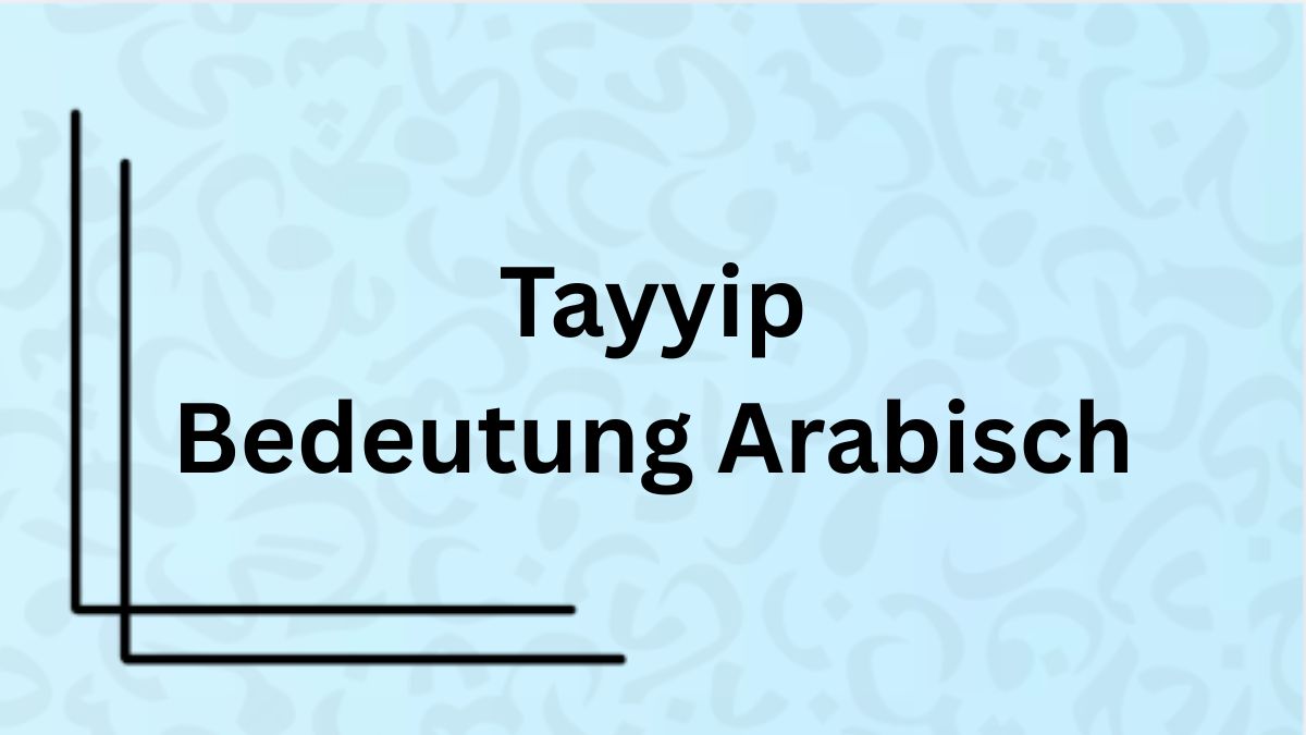 Die Bedeutung des Wortes ‚Tayyip‘ auf Arabisch mit Beispielen