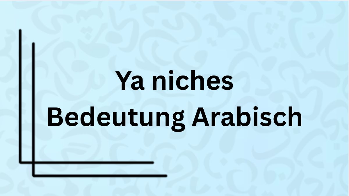 Die Bedeutung des Wortes ‚ya niches‘ auf Arabisch mit Beispielen