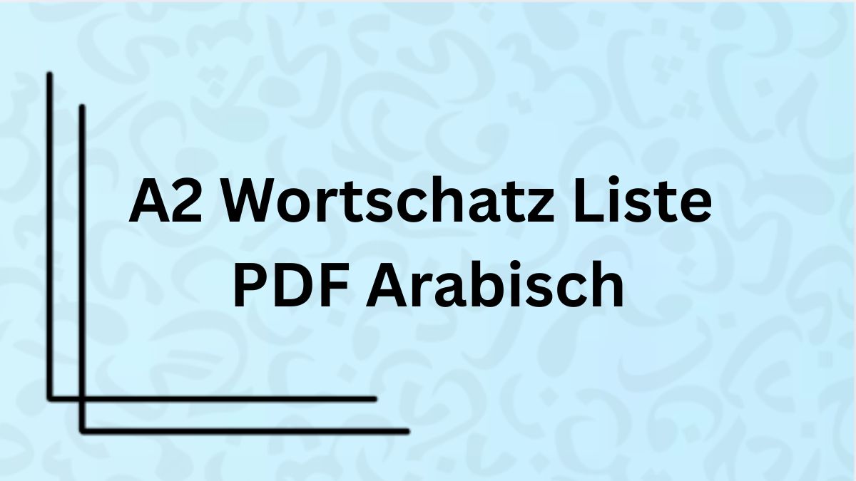 A2 Wortschatz Liste PDF Arabisch