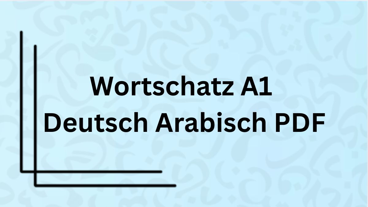 Wortschatz A1 Deutsch Arabisch PDF
